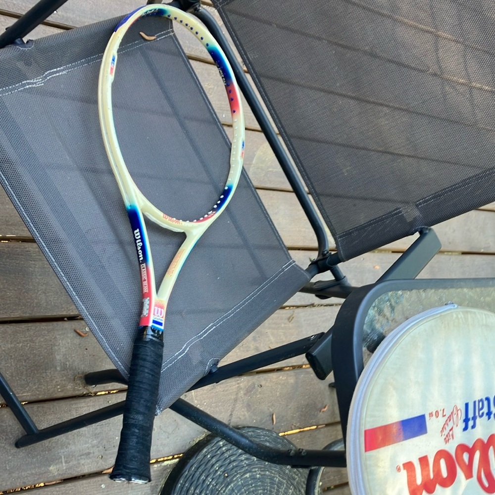 Wilson Outdoor Blue and White Tennis Racket